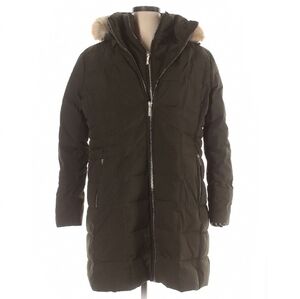 Michael Kors Quilted Puffer Coat, Three Quarter Length Olive Green Down Filled